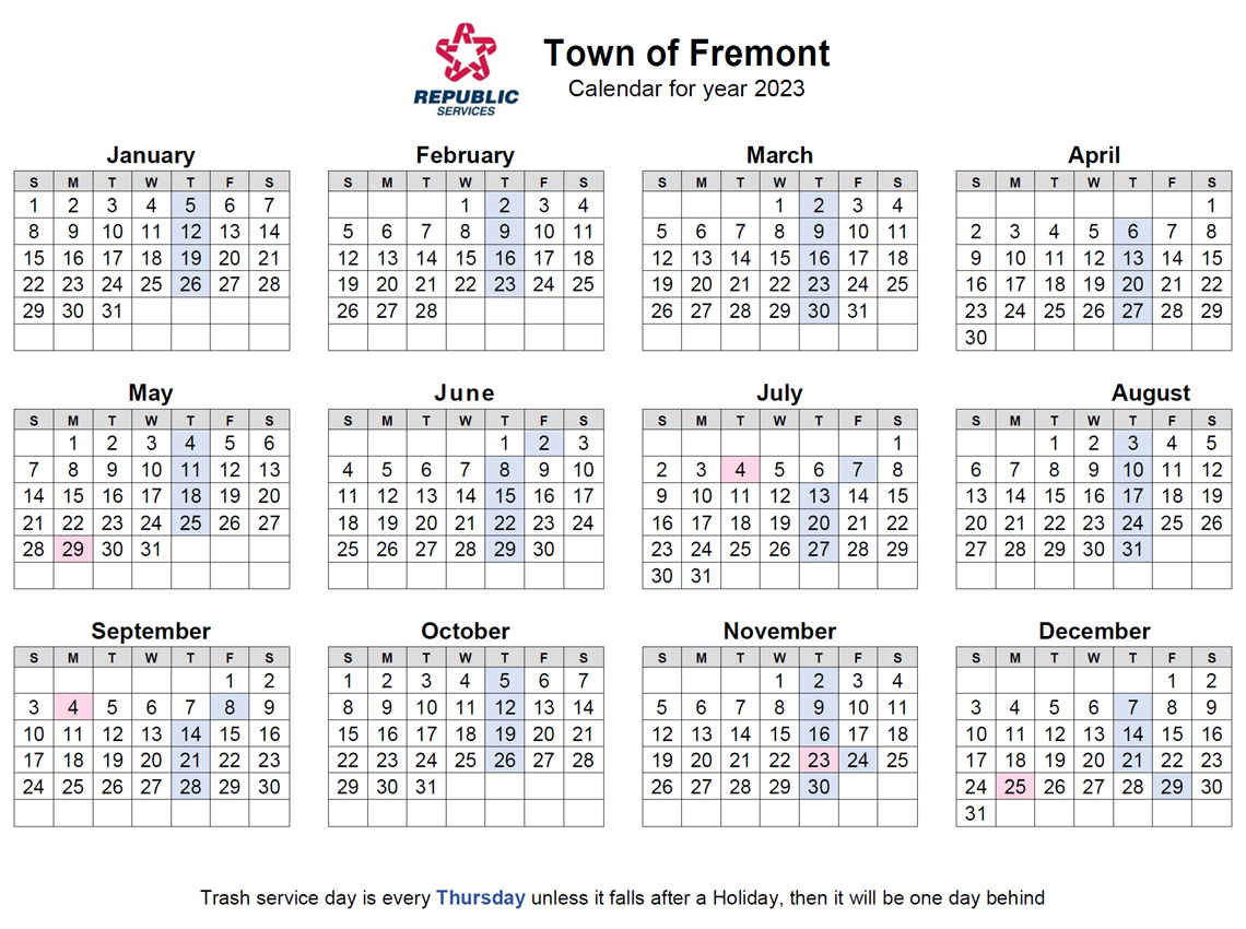 Community Calendar TOWN OF FREMONT, INDIANA
